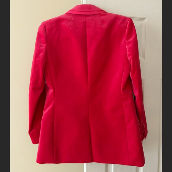 J. Crew Collection Willa blazer in tipped stretch velvet Dragonfruit size 00 - Picture 4 of 9